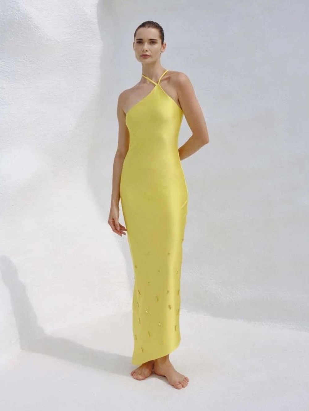 Baobab Collection One-Shoulder Yellow Maxi Dress